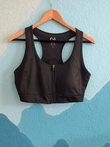 Sport BH C&A Schwarz Gr. L Cup 80 D-E Reißverschluss Vorn Racerback - Bild 1 von 5