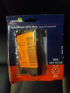 Enchufe GFCI de restablecimiento automático Leviton Plus GSRA1-THD 15 amperios 120 V CA/CA 2P 3 W NEMA 5-15P - Imagen 1 de 2