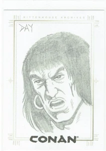 Conan Art of the Hyborian Age Rittenhouse 2004 Artist Sketch Card Dan Day - Picture 1 of 4