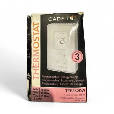 Cadet Electronic Wall Thermostats Double Pole Programmable Model: TEP362DW ✅ - Image 1 of 4