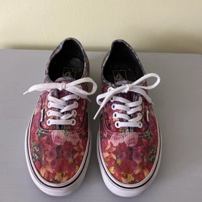 VANS Off The Wall Roses Floral Fade Lace Up Sneakers Shoes Women's 8.5 - Image 1 of 4