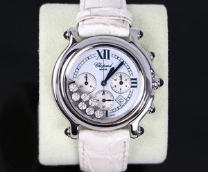 $9,500 Chopard Happy Sport 7 Floating Diamond 38mm Chronograph Quartz Watch 8267 - Picture 1 of 8