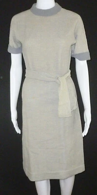 Womens 1950s Roos Bros Sportswear Gray Honeycomb Knit Dress Size S/M Belted - Image 1 of 4