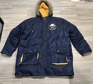 Buffalo Sabres NHL Mitchell & Ness Vintage Hockey Down Stadium Coat Jacket 4XL - Picture 1 of 14