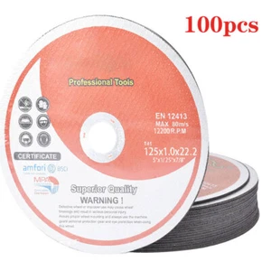 100 Pack 5"x0.040"x7/8" Cut-off Wheel - Metal & Stainless Steel Cutting Discs - Picture 1 of 7
