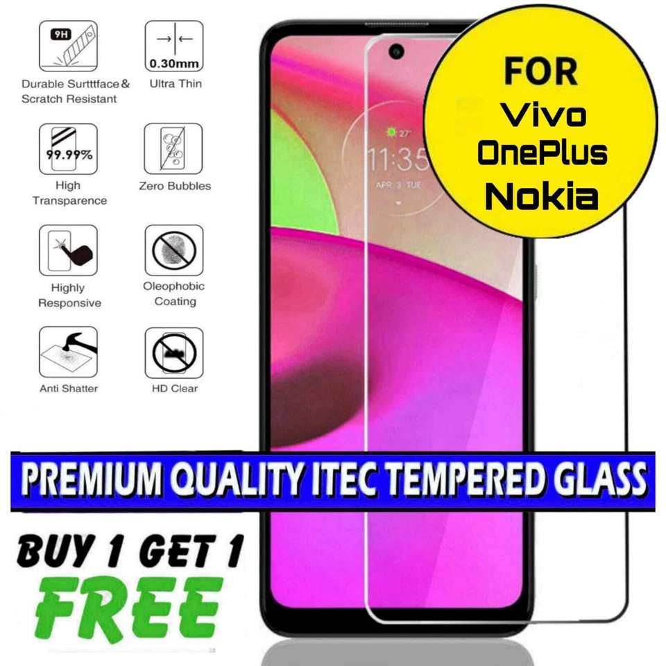 F022 Genuine Gorilla Tempered Glass Screen Protector  For  One Plus 10R Ace 2 - Image 1 of 4
