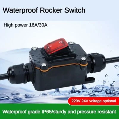 Electrical Rocker Switch Cable Wire Connector Outdoor Waterproof Junction Box - Image 1 of 4