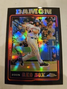 Johnny Damon 2005 Topps Chrome Black Refractor 124/225 #5 Red Sox