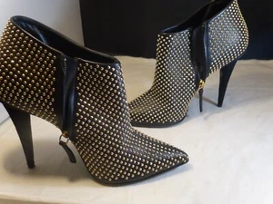 Giuseppe Zanotti Stileto gold studded Boots Booties Pumps 37 1/2 - Picture 1 of 12