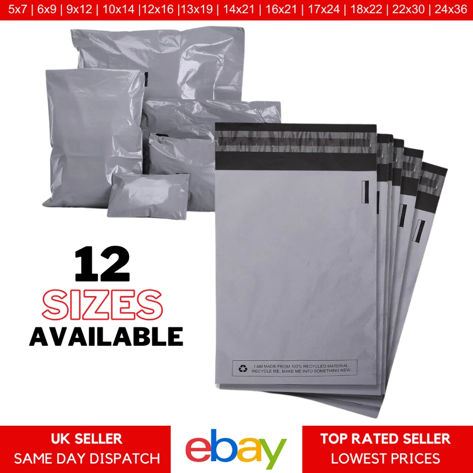 Buste postali grigie in plastica poli | Buste postali autosigillanti extra forti | tutte le misure - Immagine 1 di 1