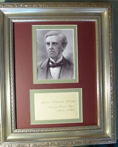 OLIVER WENDELL HOLMES POETA RARA ESPOSIZIONE AUTOGRAFATA CON CERTIFICATO DI AUTENTICITÀ - Foto 1 di 5