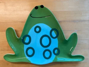 TAG ~ Frog Platter - Ceramic - 15" x 11". Adorable Frog Platter, Serving Tray. - Picture 1 of 5