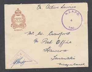 New Zealand Expeditionary Forces, WWII Censored Pacific Field Post Office cover - Picture 1 of 2
