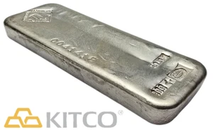 Vintage Johnson Matthey 50 oz Fine Silver Poured bar 999+ #C 041418 - Picture 1 of 3
