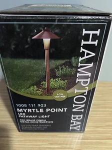 Hampton Bay Myrtle Beach Integrated LED Pathway Light Red Brass - Picture 1 of 1