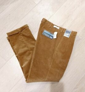 Roundtree & Yorke Men's Corduroy Pants Sz 40 x 36 Choc Brown Pleated NWT 