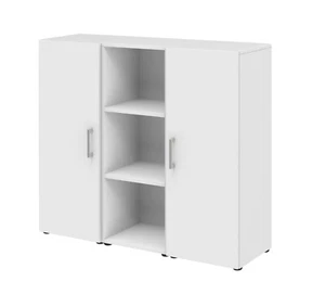 Sideboard 3 Ordnerhöhen weiß Kommode Büroregal Aktenschrank Aktenregal 2 türig - Bild 1 von 4
