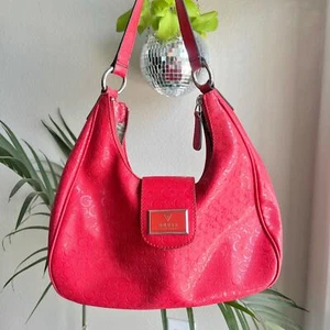 GUESS PVC Branded Red Hobo Handbag - Picture 1 of 9