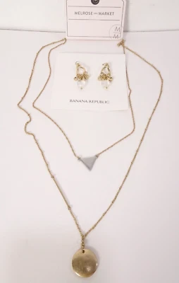 Nordstrom Mujer Geo Niveles Collar Banana Republic Zuma Pendientes Nuevo con Etiquetas 90 Conjunto 2 Foto 1 de 4