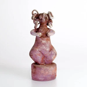 Cenedese E. Nason Unikat Murano Glas scavo Skulptur groteske Neptunfrau orange - Bild 1 von 7