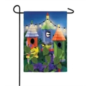 Birdhouse Lights Solar LED 14SL8496 Evergreen Garden Flag 12.5” x 18” - Picture 1 of 1