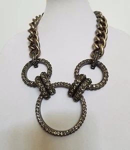 Lanvin Halskette mit drei Ringen Strass Rotguss Band zum Binden ** Erstaunlich ** - Bild 1 von 10