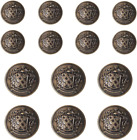 14 Pieces Antique Brass Metal Blazer Buttons Set 23Mm 18Mm for Blazers, Suits, S