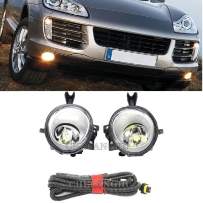 Pair LED Fog Light Lamp With Wire For Porsche Cayenne 957 2007 2008 2009 2010  Foto 1 de 4