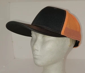 Port Authority Snapback Trucker Cap. C112 Orange and Brown - Picture 1 of 5