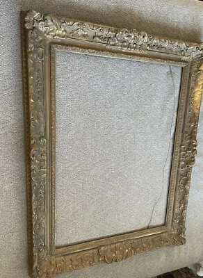 c1800’s Excellent American Solid Heavily Adorned Gold Maple Art Lg Frame 36 x 28 - Image 1 of 4