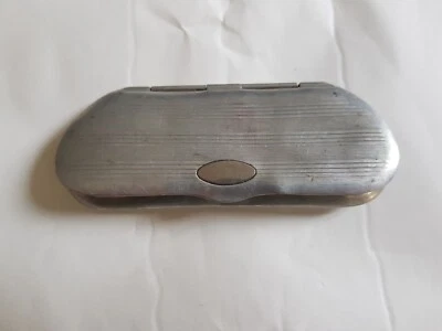 ANCIEN ETUI DE LUNETTES EN ALUMINIUM avec ces lunettes bicycle lorgnon - Photo 1/4
