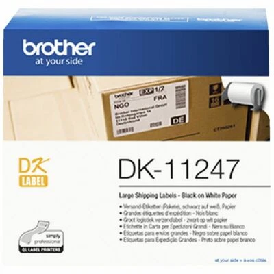 Brother GENUINE 11247 DK-11247 Label Roll Black on White 103 x 164mm 180 Lables - image 1 of 3