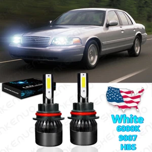 LED Headlight Kit 9007 HB5 White 6k Hi/Lo Bulb for FORD Crown Victoria 1998-2011 - Picture 1 of 12