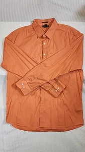 Kenneth Cole Reaction Button-Up Shirt Men's Size XXL Orange Long Sleeve - Picture 1 of 10