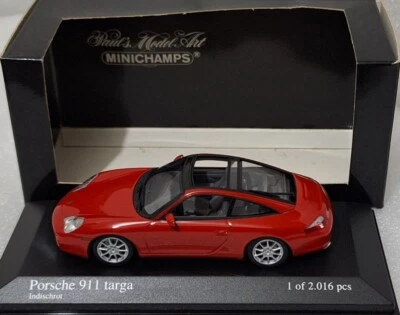 Porsche 911 (996) Targa 2001 Red 1:43 Minichamps 400061060 EXTREMELY RARE!! (8) - Image 1 of 4