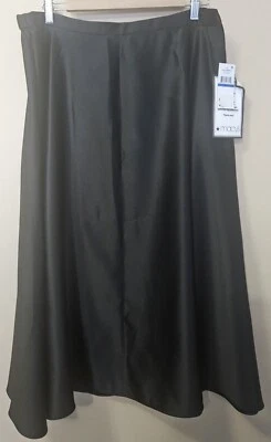 NWT Alex Evenings Satin Skirt Women's Size XL Black A Line  - Image 1 of 4