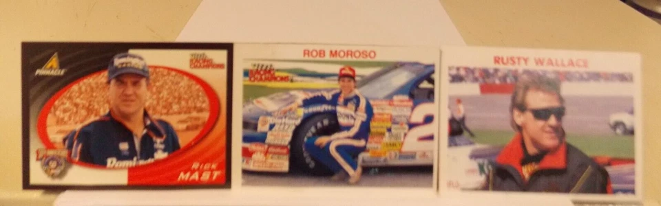 RACING CHAMPIONS DRIVER CARDS FOR RUSTY WALLACE, RICK MAST, AND ROB MOROSO - Image 1 of 1