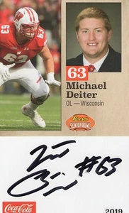 MICHAEL DEITER WISCONSIN BADGERS SIGNED 2019 SENIOR BOWL CARD W/COA - Picture 1 of 1