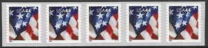 Francobollo USA #4395 44c. Bandiera Timbro Striscia di 5 Targhe #V1111 MNH - Foto 1 di 1