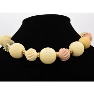 Givenchy Vintage Perlen Choker Halskette rosa mattiert klobig signiert 1980er BinAU - Bild 1 von 12