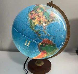 Vintage Replogle Scanglobe Denmark Globe Lamp [Working/Turns On] EUC - Picture 1 of 8