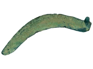 Antike Bronze, 12 cm, Uni-Klinge gebogene Dolchrüstung, Mesopotamien 2800 - 2400 v. Chr. - Bild 1 von 5