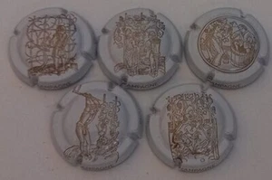 5 SCHÖNE GENERISCHE CHAMPAGNERKAPSELN FRESKO REF NR. 1144 A 1144d NEU - Bild 1 von 1