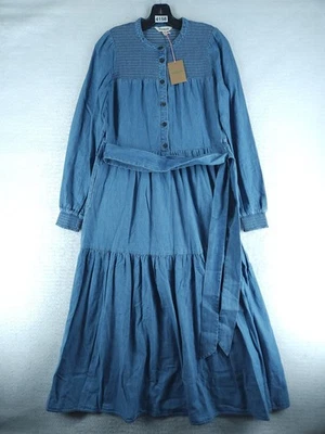 Boden Women's Cecily Denim Midi Dress - Blue Nwt $281 Size 4 - Image 1 of 4