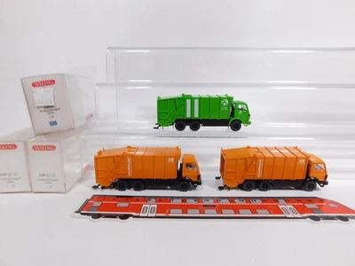 3X H0 1:87 Pressmüllwagen MB 639 03 Paris 639 01 25 Mint Box #DI264-0,5 - Immagine 1 di 4