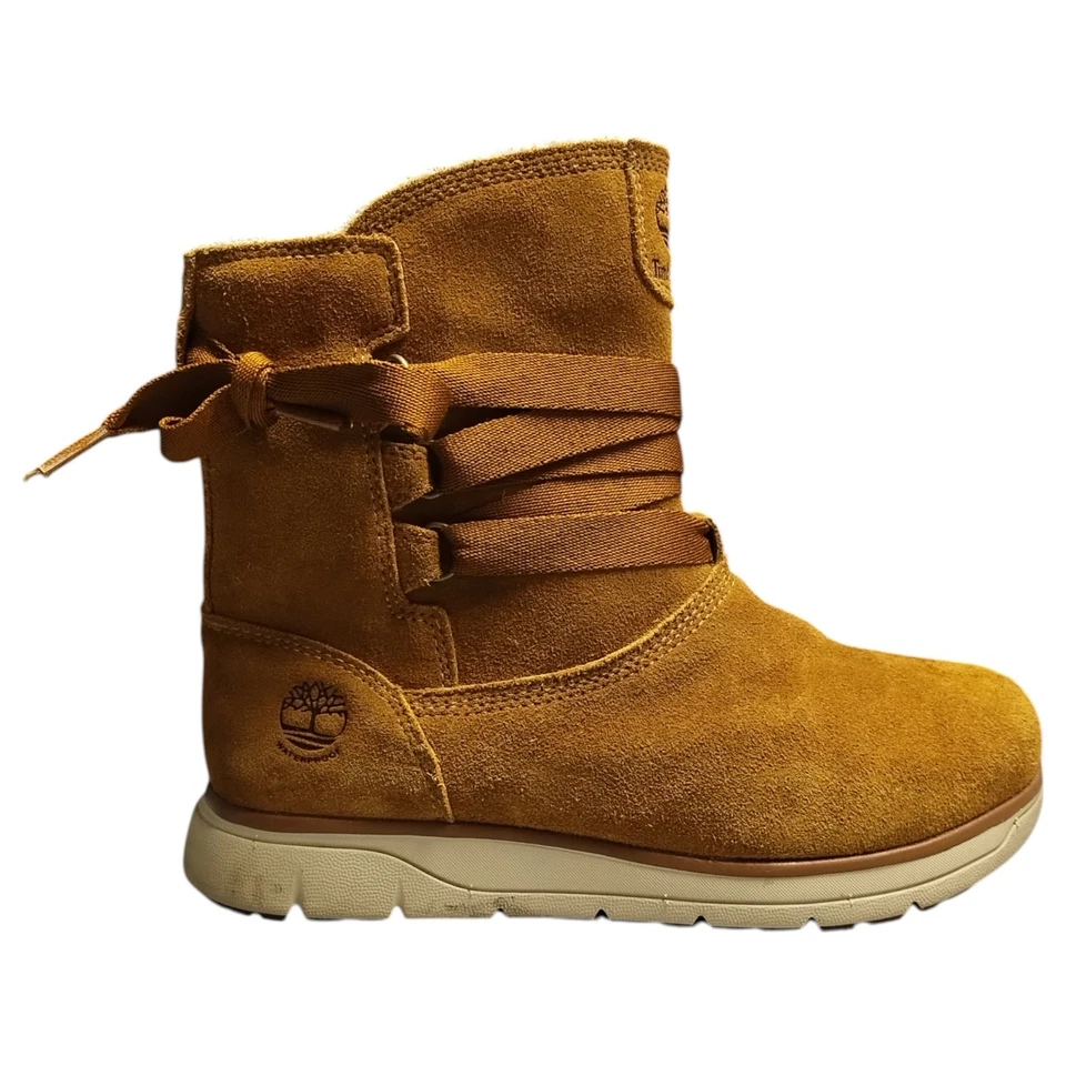 Timberland Leighland Invierno Botas de Nieve Para Mujer EE. UU. Talla 6.5 Marrón Gamuza Con Cordones Foto 1 de 4