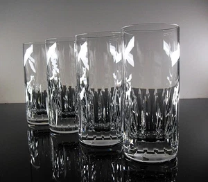 SAINT LOUIS 4 GOBELETS ORANGEADE EAU CRISTAL TAILLE MODELE SERDAGNE 16 CM SIGNE - Picture 1 of 19