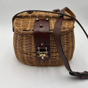 Cartera canasta de cuero John Romain vintage - Imagen 1 de 14