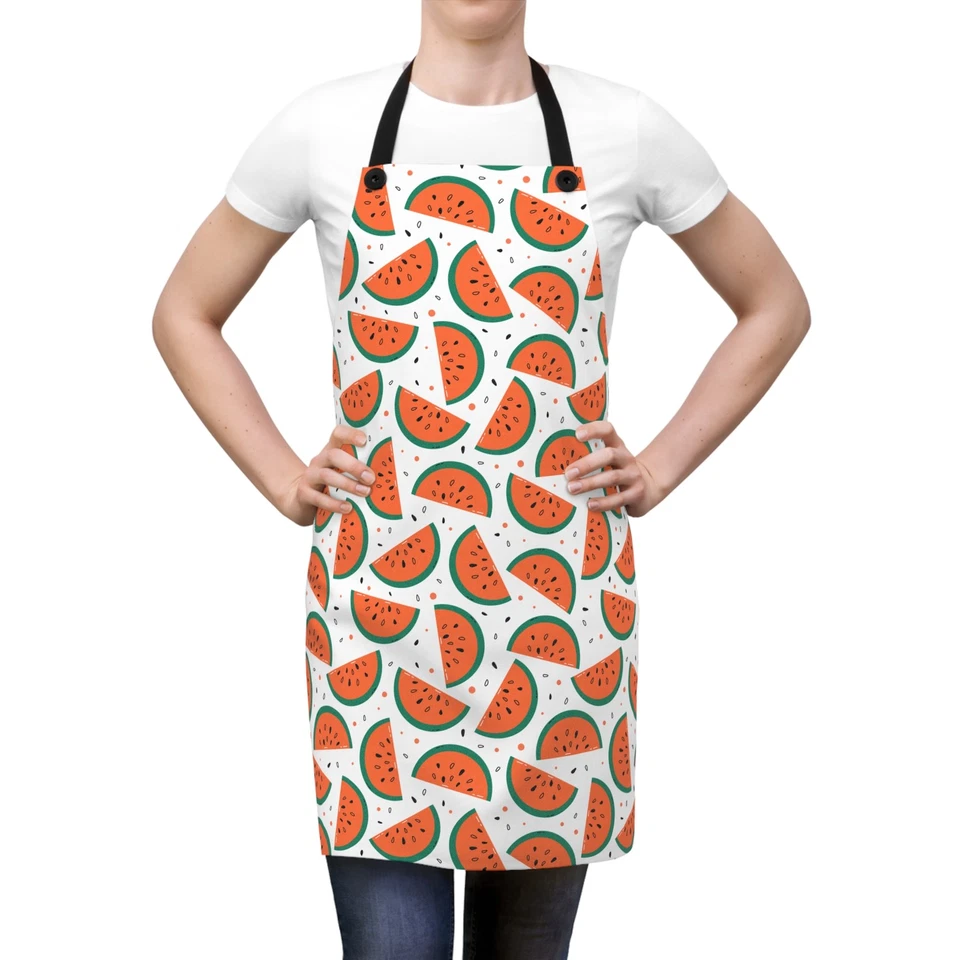Watermelon Print Apron - Fun and Cute Cooking Gift, Kitchen Accessory, BBQ Apron - Image 1 of 1
