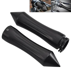 Empuñaduras de manillar de motocicleta con clavo de 1" 25 mm negras de 2 piezas para Harley Touring Honda - Imagen 1 de 15